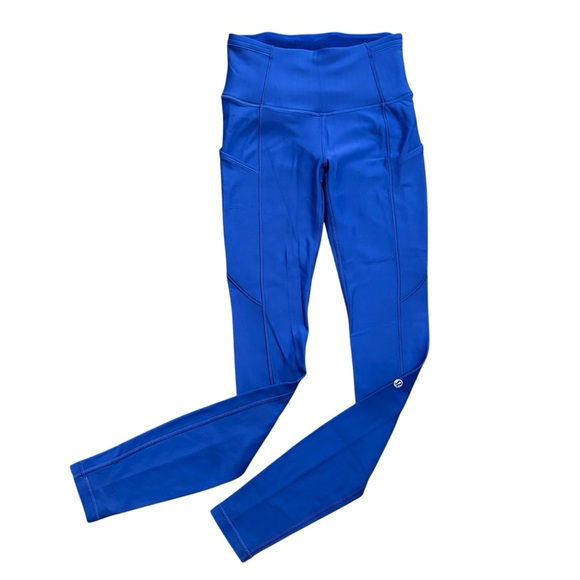 Lululemon Fast And Free High Rise Fleece Tight 28" Psychic Blue Size 2 - Picture 7 of 7